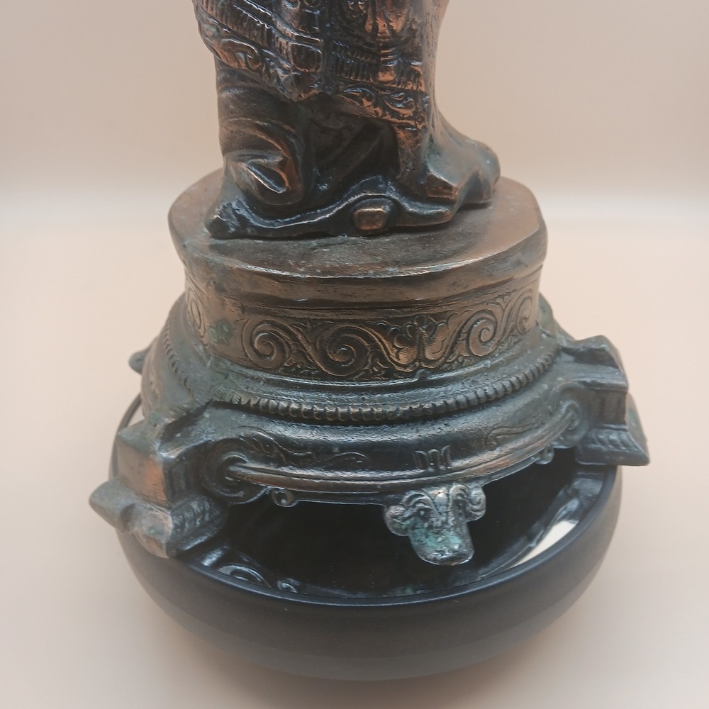 Double Sided Cast Metal Statue Mephistopheles Style Gothic Sculpture *patina - Picture 10 of 14